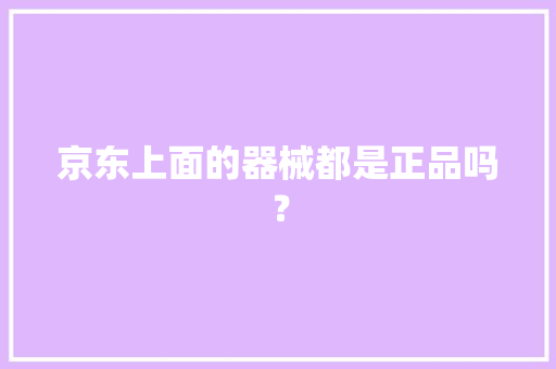 京东上面的器械都是正品吗？