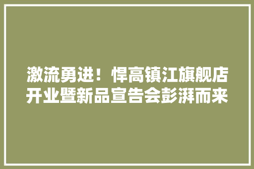 激流勇进！悍高镇江旗舰店开业暨新品宣告会彭湃而来