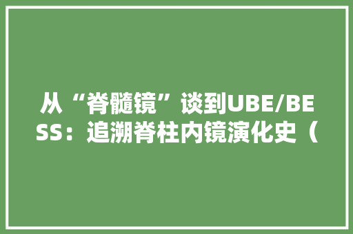 从“脊髓镜”谈到UBE/BESS：追溯脊柱内镜演化史（下）