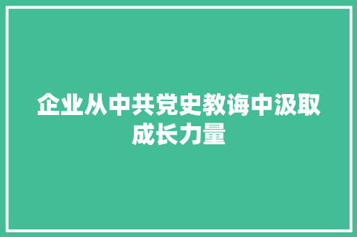 企业从中共党史教诲中汲取成长力量 企业从中共党史教诲中汲取成长力量 智能家居