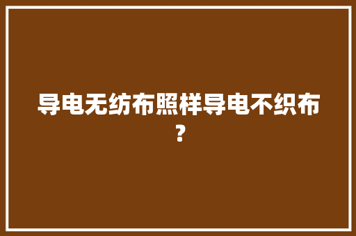 导电无纺布照样导电不织布？ 导电无纺布照样导电不织布？ 智能家居