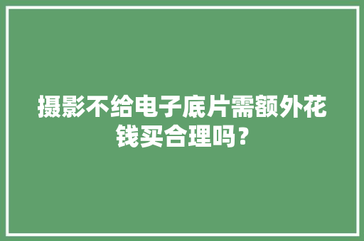 摄影不给电子底片需额外花钱买合理吗？