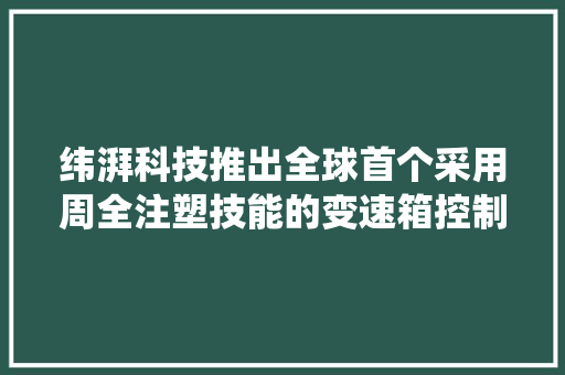 纬湃科技推出全球首个采用周全注塑技能的变速箱控制系统厚度仅7毫米