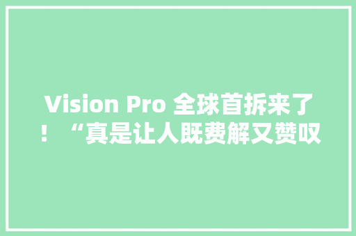 Vision Pro 全球首拆来了！“真是让人既费解又赞叹”