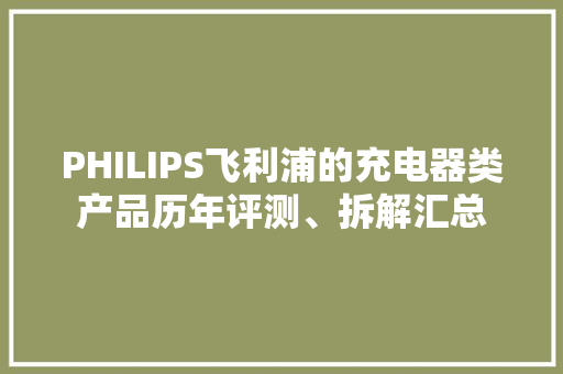 PHILIPS飞利浦的充电器类产品历年评测、拆解汇总 PHILIPS飞利浦的充电器类产品历年评测、拆解汇总 智能家居