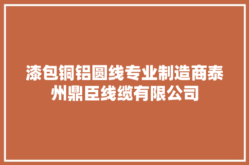 漆包铜铝圆线专业制造商泰州鼎臣线缆有限公司