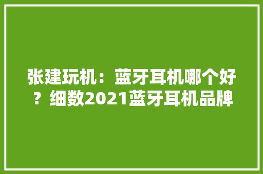 张建玩机：蓝牙耳机哪个好？细数2021蓝牙耳机品牌排行榜 张建玩机：蓝牙耳机哪个好？细数2021蓝牙耳机品牌排行榜 人工智能