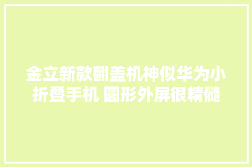 金立新款翻盖机神似华为小折叠手机 圆形外屏很精髓
