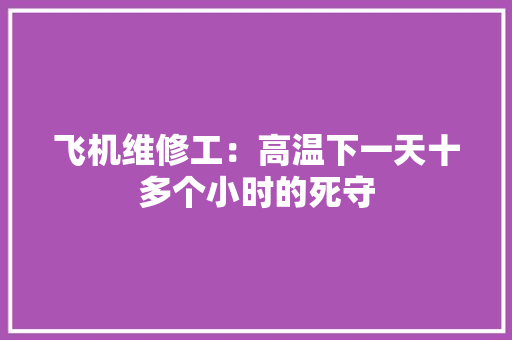 飞机维修工：高温下一天十多个小时的死守