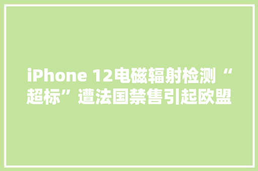 iPhone 12电磁辐射检测“超标”遭法国禁售引起欧盟连锁反应 iPhone 12电磁辐射检测“超标”遭法国禁售引起欧盟连锁反应 人工智能