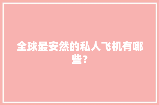 全球最安然的私人飞机有哪些？ 全球最安然的私人飞机有哪些？ 人工智能