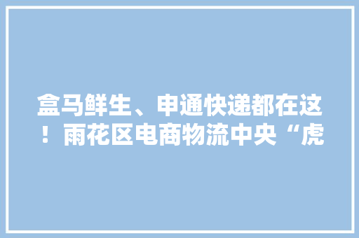 盒马鲜生、申通快递都在这！雨花区电商物流中央“虎”力全开培植忙 盒马鲜生、申通快递都在这！雨花区电商物流中央“虎”力全开培植忙 智能家居
