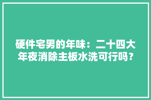 硬件宅男的年味：二十四大年夜消除主板水洗可行吗？