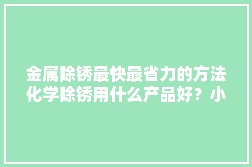 金属除锈最快最省力的方法化学除锈用什么产品好？小编为您解答