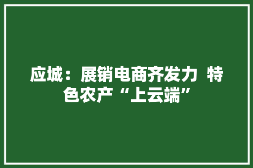 应城：展销电商齐发力  特色农产“上云端”