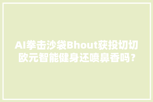 AI拳击沙袋Bhout获投切切欧元智能健身还喷鼻香吗？ AI拳击沙袋Bhout获投切切欧元智能健身还喷鼻香吗？ 互联通信
