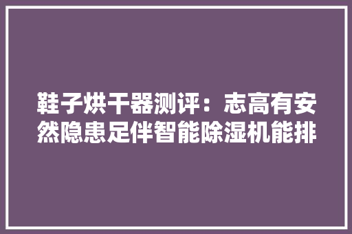 鞋子烘干器测评：志高有安然隐患足伴智能除湿机能排名靠后