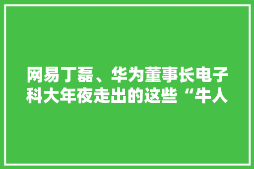 网易丁磊、华为董事长电子科大年夜走出的这些“牛人”占据信息家当的荆棘铜驼 网易丁磊、华为董事长电子科大年夜走出的这些“牛人”占据信息家当的荆棘铜驼 智能科技