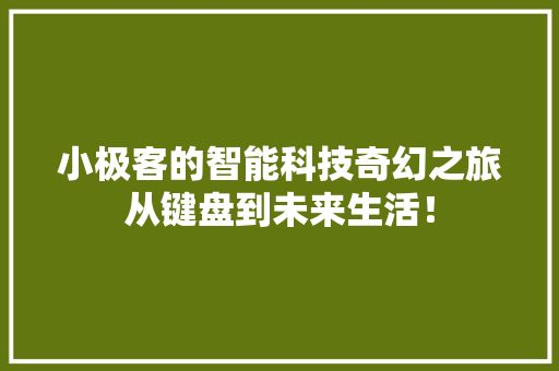 小极客的智能科技奇幻之旅从键盘到未来生活！