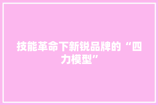 技能革命下新锐品牌的“四力模型” 技能革命下新锐品牌的“四力模型” 互联通信