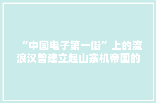 “中国电子第一街”上的流浪汉曾建立起山寨机帝国的亿万富豪