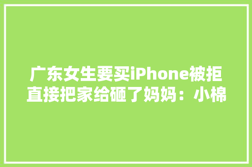 广东女生要买iPhone被拒直接把家给砸了妈妈：小棉袄也不省心