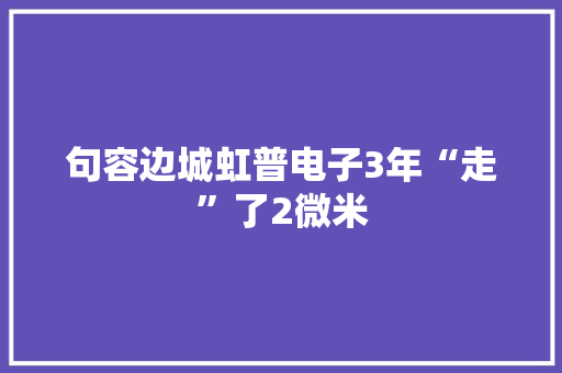 句容边城虹普电子3年“走”了2微米