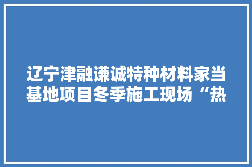 辽宁津融谦诚特种材料家当基地项目冬季施工现场“热火朝天”