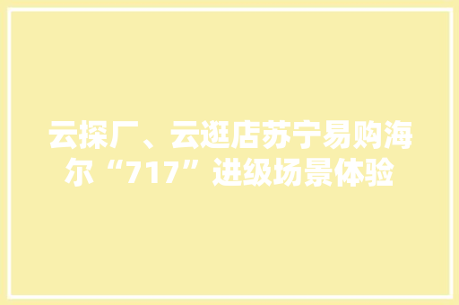 云探厂、云逛店苏宁易购海尔“717”进级场景体验