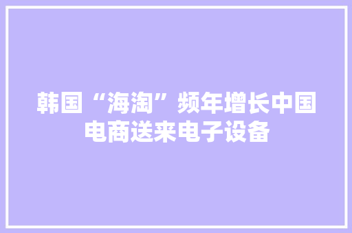 韩国“海淘”频年增长中国电商送来电子设备