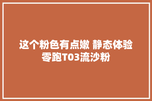 这个粉色有点嫩 静态体验零跑T03流沙粉