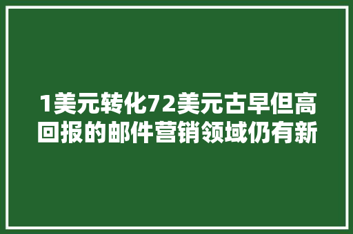 1美元转化72美元古早但高回报的邮件营销领域仍有新增长｜产品不雅观察