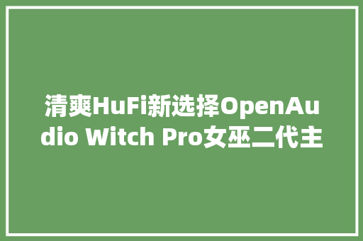 清爽HuFi新选择OpenAudio Witch Pro女巫二代主不雅观体验申报 清爽HuFi新选择OpenAudio Witch Pro女巫二代主不雅观体验申报 智能家居