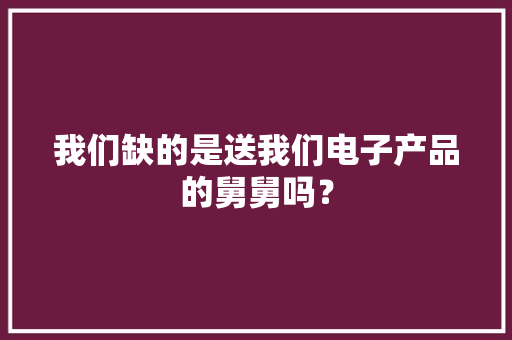 我们缺的是送我们电子产品的舅舅吗？