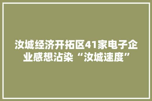 汝城经济开拓区41家电子企业感想沾染“汝城速度”