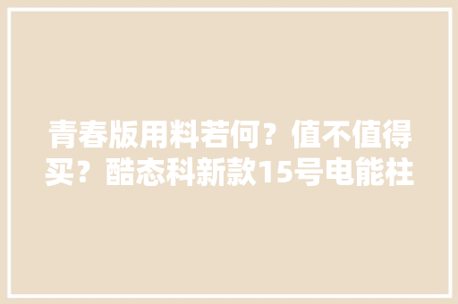 青春版用料若何？值不值得买？酷态科新款15号电能柱SE拆解