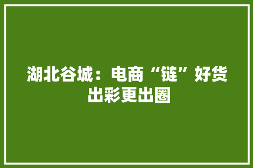 湖北谷城：电商“链”好货 出彩更出圈 湖北谷城：电商“链”好货 出彩更出圈 互联通信