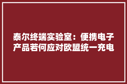 泰尔终端实验室：便携电子产品若何应对欧盟统一充电接口律例要求