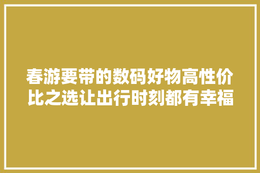 春游要带的数码好物高性价比之选让出行时刻都有幸福感