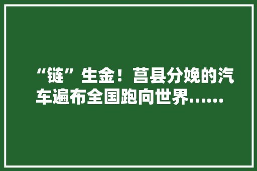 “链”生金！莒县分娩的汽车遍布全国跑向世界…… “链”生金！莒县分娩的汽车遍布全国跑向世界…… 智能家居