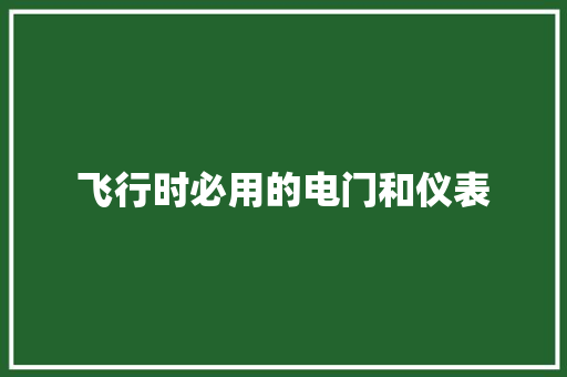 飞行时必用的电门和仪表