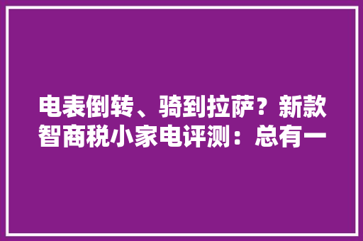 电表倒转、骑到拉萨？新款智商税小家电评测：总有一款“适合”你 电表倒转、骑到拉萨？新款智商税小家电评测：总有一款“适合”你 人工智能