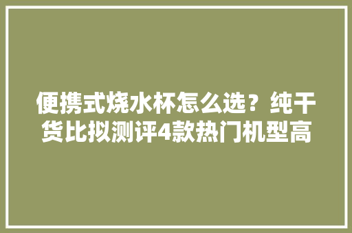 便携式烧水杯怎么选？纯干货比拟测评4款热门机型高下立见