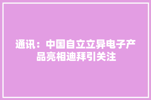 通讯：中国自立立异电子产品亮相迪拜引关注