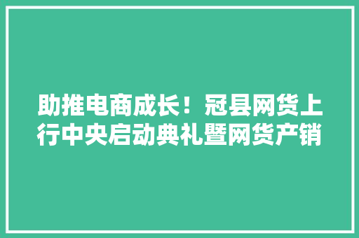 助推电商成长！冠县网货上行中央启动典礼暨网货产销对接会举行