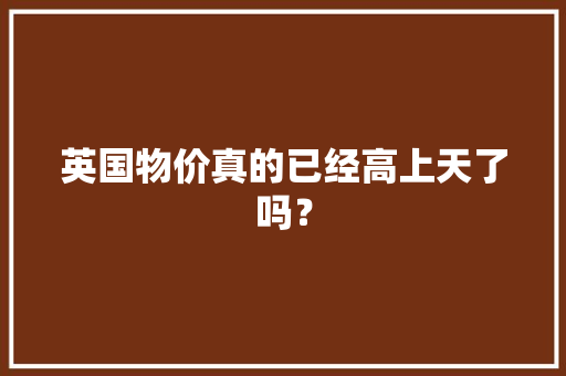 英国物价真的已经高上天了吗？ 英国物价真的已经高上天了吗？ 智能家居
