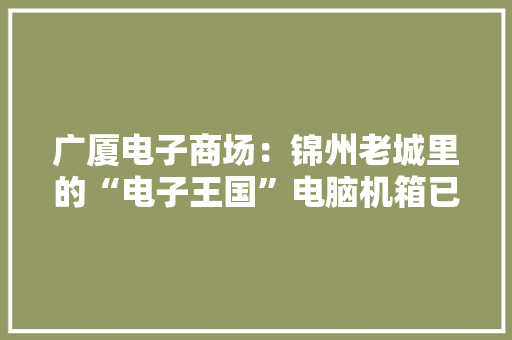 广厦电子商场：锦州老城里的“电子王国”电脑机箱已经开始进化