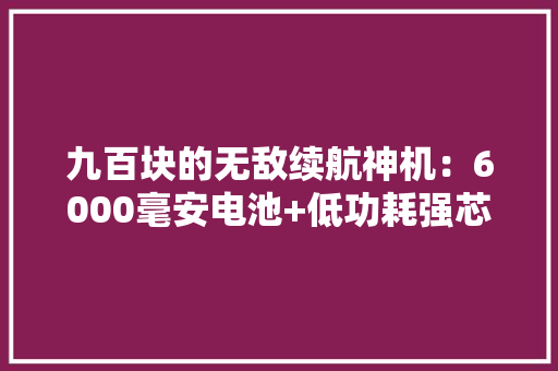 九百块的无敌续航神机：6000毫安电池+低功耗强芯+顶级LCD屏！