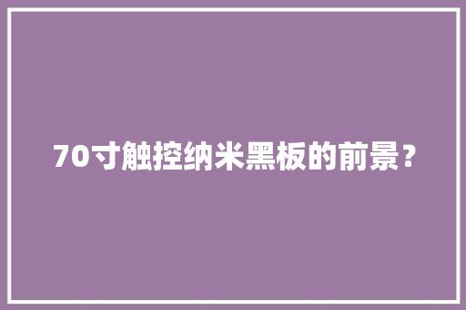 70寸触控纳米黑板的前景？