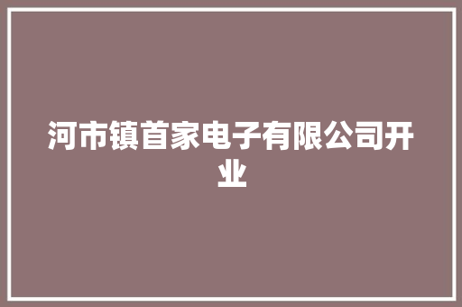 河市镇首家电子有限公司开业 河市镇首家电子有限公司开业 智能家居